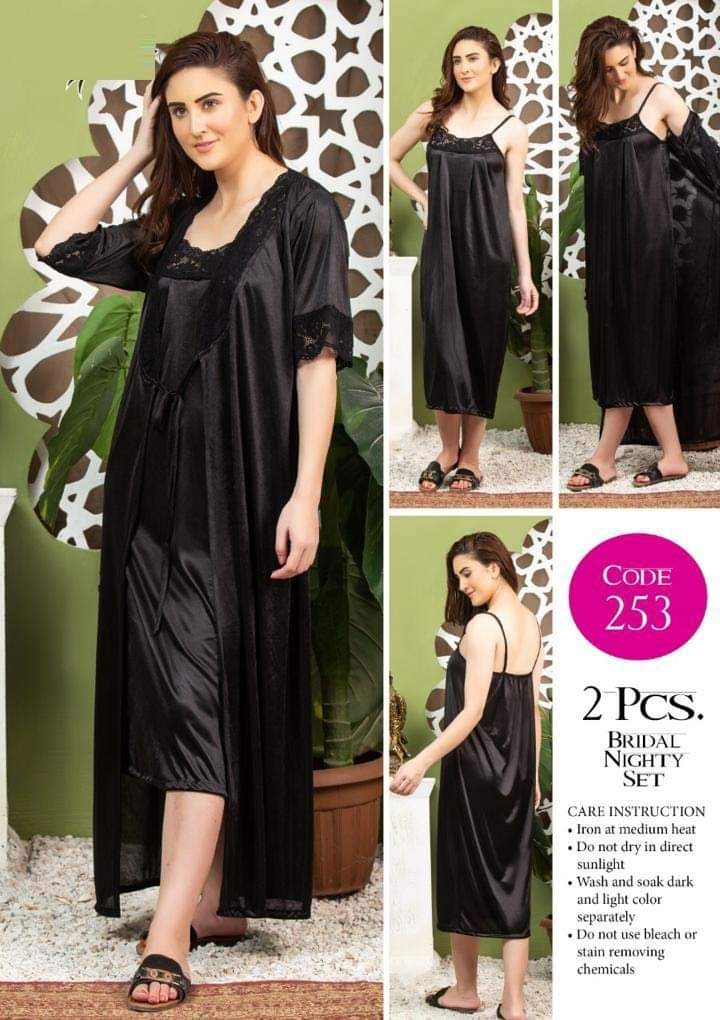 2-Piece Silk Bridal Sleepwear Set – Soft & Relaxing Top & Bottom Free Size