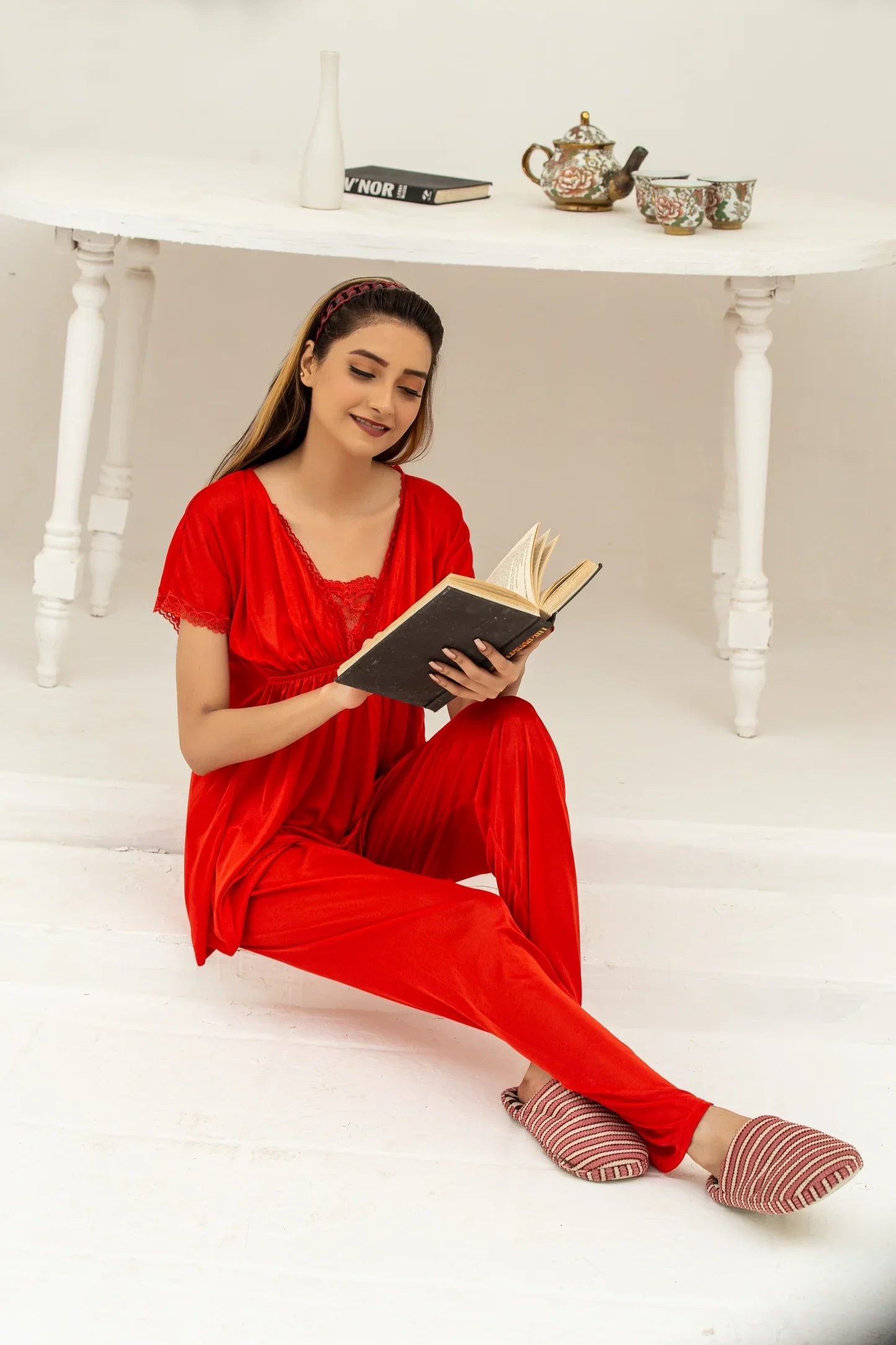 Pack of 2 Bridal Nightwear Set – Silk 2-Piece Trouser & Shirt