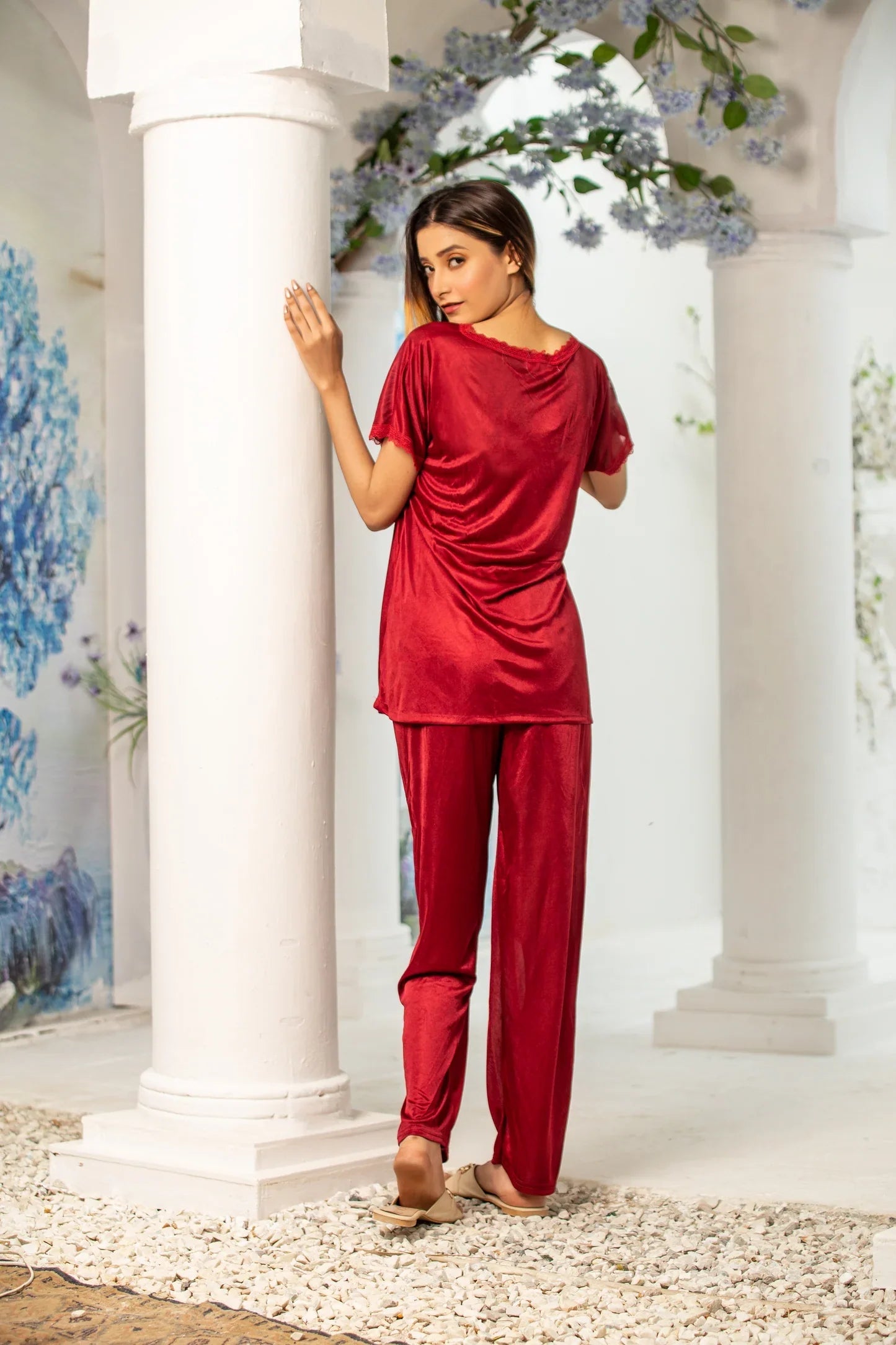 Pack of 2 Bridal Nightwear Set – Silk 2-Piece Trouser & Shirt